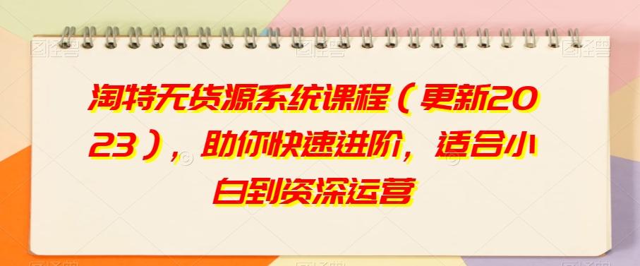 淘特无货源系统课程（更新2023），助你快速进阶，适合小白到资深运营-AI网创