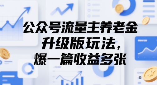 公众号流量主养老金升级版玩法，爆一篇收益多张-AI网创