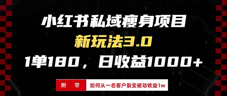 小红书瘦身项目3.0模式，新手小白日赚收益1000+(附从一名客户裂变收益…-AI网创