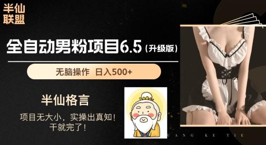 男粉项目6.5升级版，全自动男粉项目，日收入1K+【揭秘】-AI网创