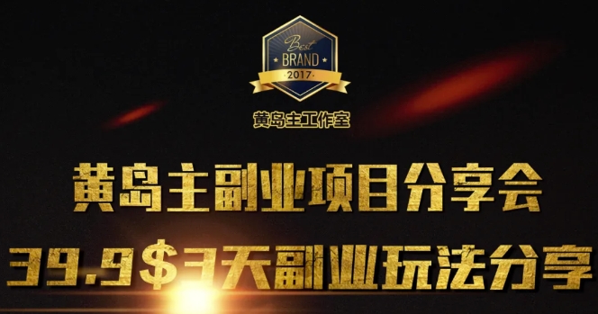 黄岛主副业分享会1期：3天3个副业玩法，速度上车-AI网创
