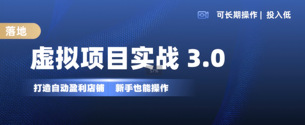 虚拟项目实战3.0，打造自动盈利店铺，可长期操作投入低，新手也能操作-AI网创