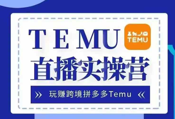 Temu直播实战营，玩赚跨境拼多多Temu，国内电商卷就出海赚美金-AI网创