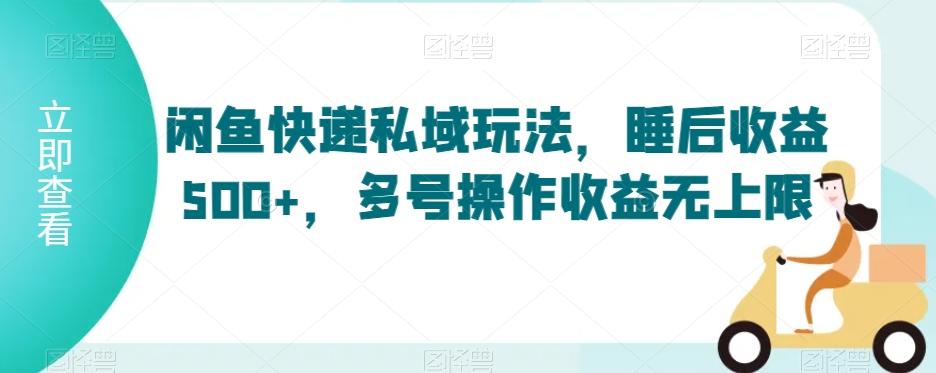 闲鱼快递私域玩法，睡后收益500+，多号操作收益无上限【揭秘】-AI网创