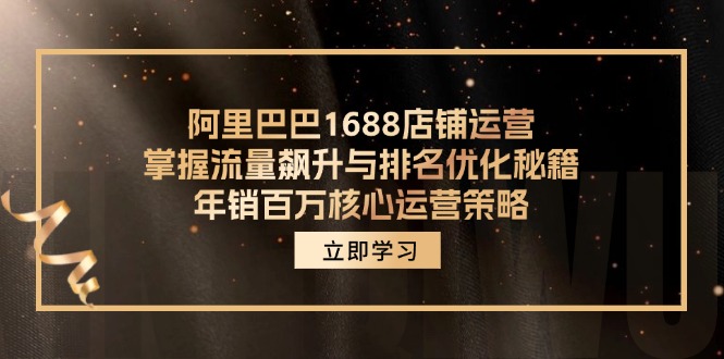 阿里巴巴1688店铺运营，掌握流量飙升与排名优化秘籍 年销百万核心运营策略-AI网创