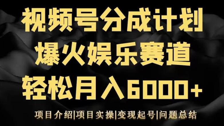 视频号创作分成计划之娱乐赛道轻松日入500+-AI网创