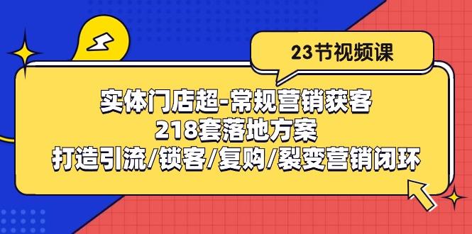 实体门店超-常规营销获客：218套落地方案/打造引流/锁客/复购/裂变营销-AI网创