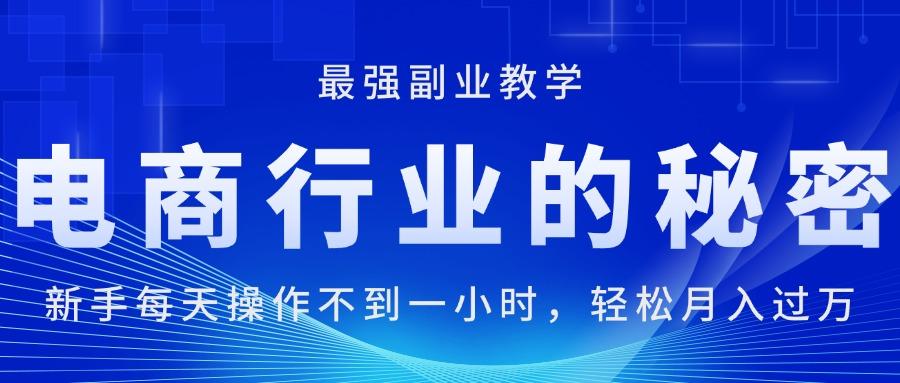 电商行业的秘密，新手每天操作不到一小时，月入过万轻轻松松，最强副业…-AI网创
