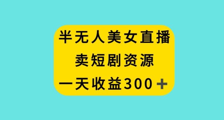 半无人美女直播，卖短剧资源，一天收益300+【揭秘】-AI网创