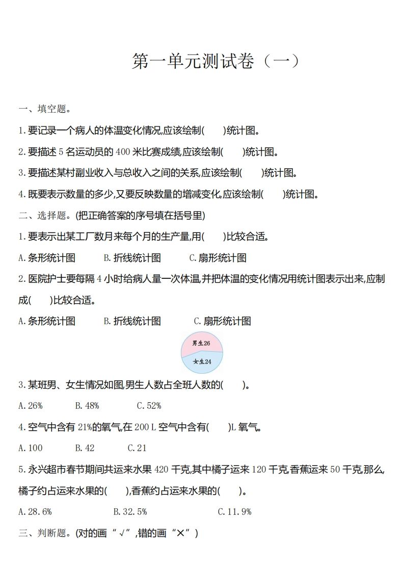 六下苏教版数学第一单元测试卷-1-自学网资源