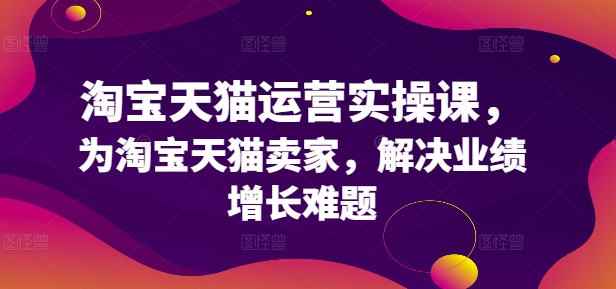 淘宝天猫运营实操课，为淘宝天猫卖家，解决业绩增长难题-AI网创