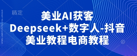 美业AI获客Deepseek+数字人-抖音美业教程电商教程-AI网创