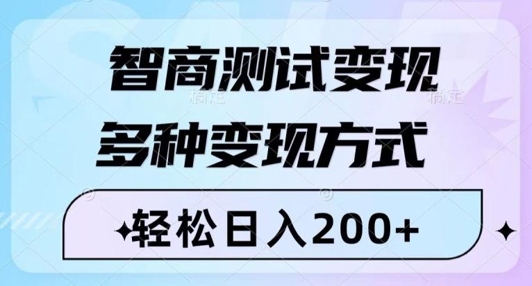 智商测试变现，轻松日入200+，几分钟一个视频，多种变现方式-AI网创
