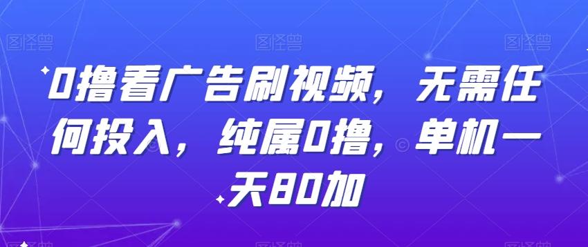 0撸看广告刷视频，无需任何投入，纯属0撸，单机一天80加-AI网创