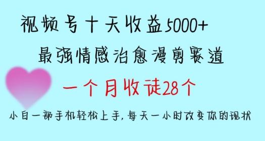 十天收益5000+，多平台捞金，视频号情感治愈漫剪，一个月收徒28个，小白一部手机轻松上手【揭秘】-AI网创