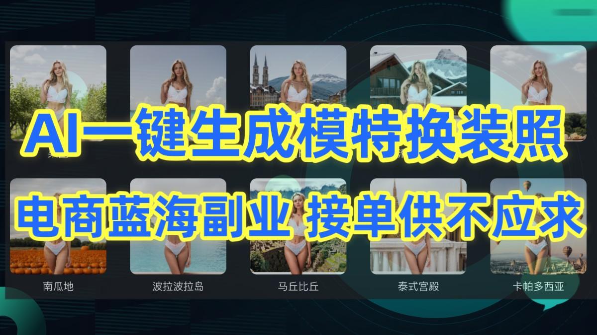 AI制作一键生成模特换装照，电商蓝海副业，接单供不应求-AI网创