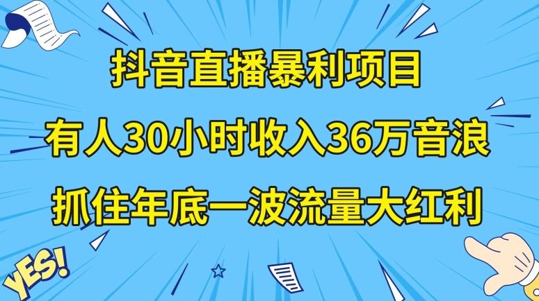 抖音直播暴利项目，有人30小时收入36万音浪，公司宣传片年会视频制作，抓住年底一波流量大红利【揭秘】-AI网创