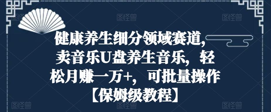 健康养生细分领域赛道，卖音乐U盘养生音乐，轻松月赚一万+，可批量操作【保姆级教程】-AI网创