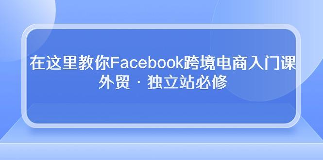 在这里教你Facebook跨境电商入门课，外贸·独立站必修-AI网创