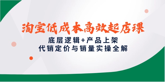 淘宝低成本高效起店课，底层逻辑+产品上架，代销定价与销量实操全解-AI网创