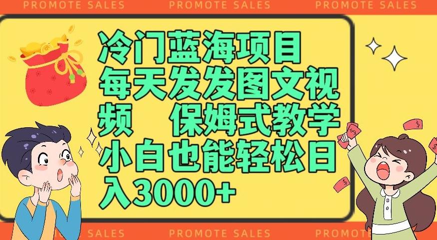 冷门蓝海项目，每天发发图文视频，保姆式教学，小白也能轻松日入3000+-AI网创