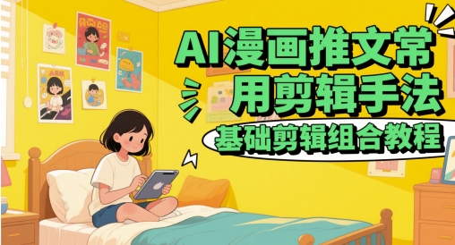 AI漫画推文常用剪辑手法，基础剪辑组合教程-AI网创