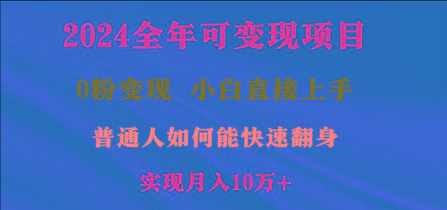 2024全年可变现项目，一天收益至少2000+，小白上手快，普通人就要利用互…-AI网创