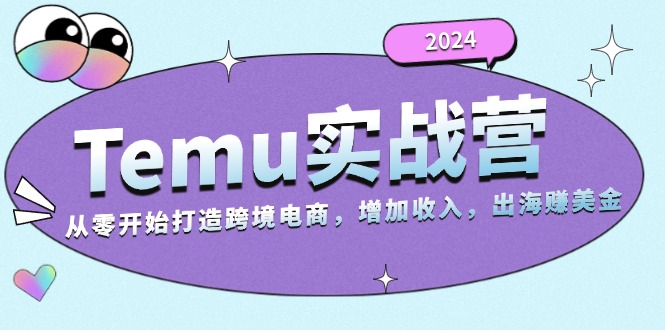 2024Temu实战营：从零开始打造跨境电商，增加收入，出海赚美金-AI网创