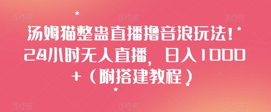 汤姆猫整蛊直播撸音浪玩法！24小时无人直播，日入1000+（附搭建教程）【揭秘】-AI网创