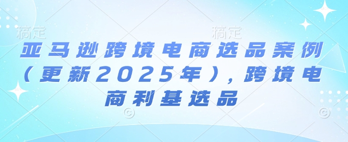 亚马逊跨境电商选品案例(更新2025年4月)，跨境电商利基选品-AI网创