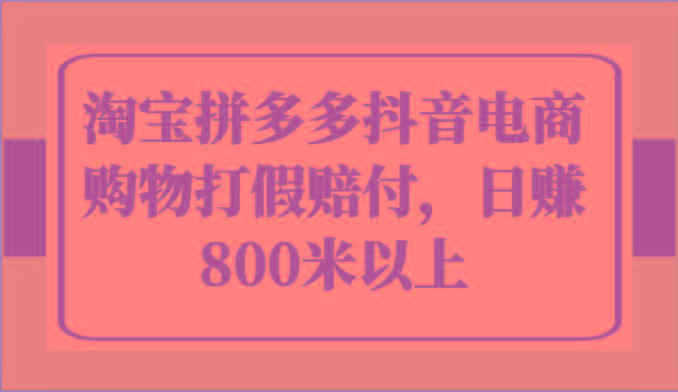 淘宝拼多多抖音电商购物打假赔付，日赚800米以上-AI网创