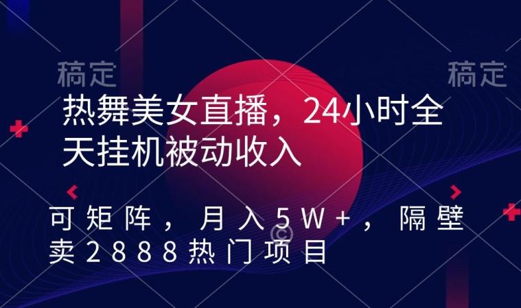 热舞美女直播，24小时全天挂机被动收入，可矩阵，月入5W+，隔壁卖2888热门项目【揭秘】-AI网创