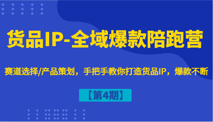 货品IP-全域爆款陪跑营【第4期】赛道选择/产品策划，手把手教你打造货品IP，爆款不断-AI网创