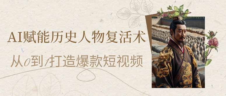 AI赋能历史人物复活术：从0到1打造爆款短视频-AI网创