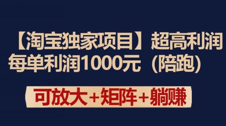 【淘宝独家项目】超高利润：每单利润1000元【揭秘】-AI网创