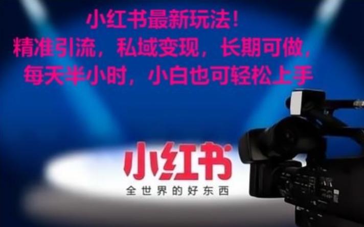 小红书最新玩法！精准引流，私域变现，长期可做，每天半小时，小白也可轻松上手【揭秘】-AI网创