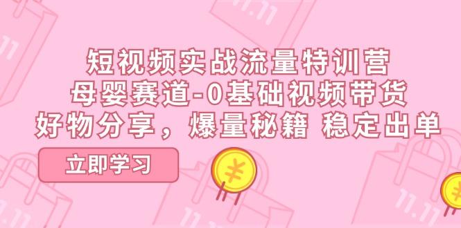 短视频实战流量特训营，母婴赛道-0基础带货，好物分享，爆量秘籍 稳定出单-AI网创