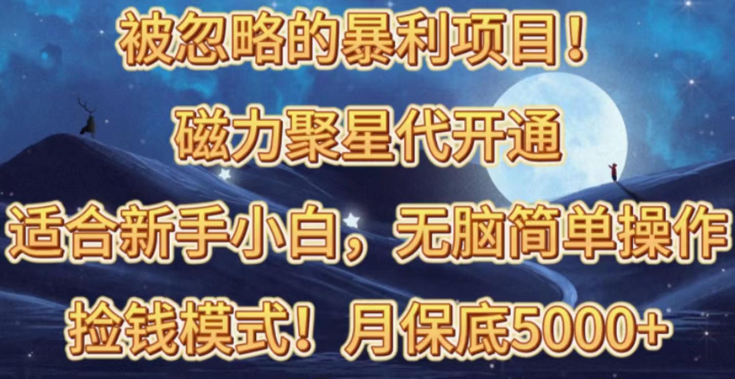 被忽略的暴利项目！磁力聚星代开通捡钱模式，轻松月入五六千-AI网创