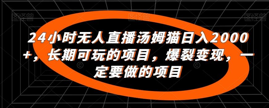 24小时无人直播汤姆猫日入2000+，长期可玩的项目，爆裂变现，一定要做的项目【揭秘】-AI网创
