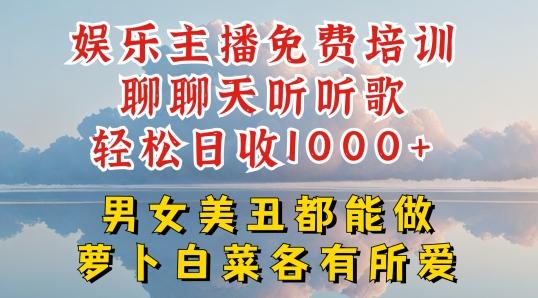 娱乐主播免费培训聊聊天听听歌轻松日收1K+，男女美丑都能做萝卜白菜各有所爱【揭秘】-AI网创
