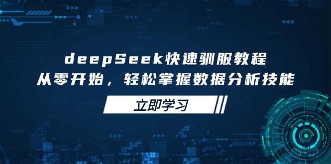 deepSeek快速驯服教程，从零开始，轻松掌握数据分析技能-AI网创