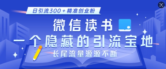 微信读书，一个隐藏的引流宝地，不为人知的小众打法，日引流300+精准创业粉，长尾流量源源不断-AI网创