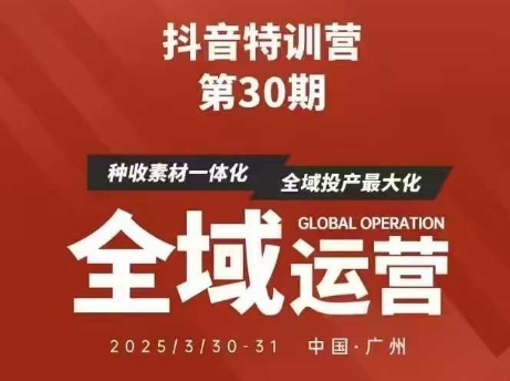 抖音特训营第30期线下培训资料，没有录音视频，正版整理的脑图资料及学员总结核心点-AI网创