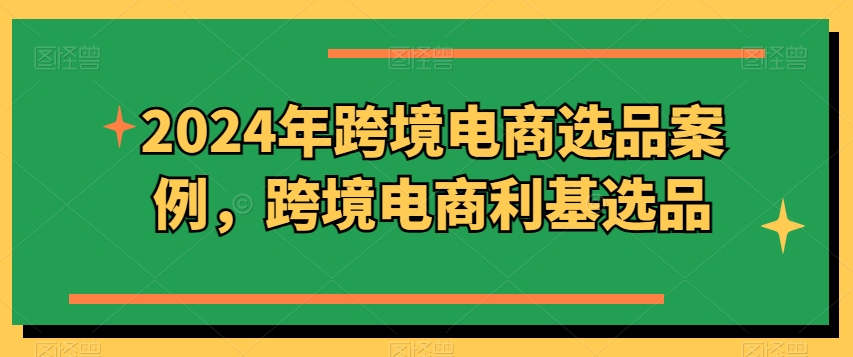 2024年跨境电商选品案例，跨境电商利基选品(更新)-自学网资源