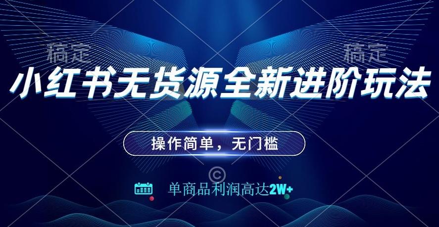 小红书无货源全新进阶玩法，操作简单，单商品利润高达2W+-AI网创