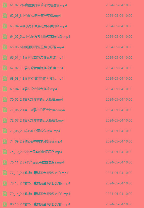 图片[4]-2024单品正价起号，直播素材投流选品：选品课+投流课+素材课+卡首屏/100节-AI网创