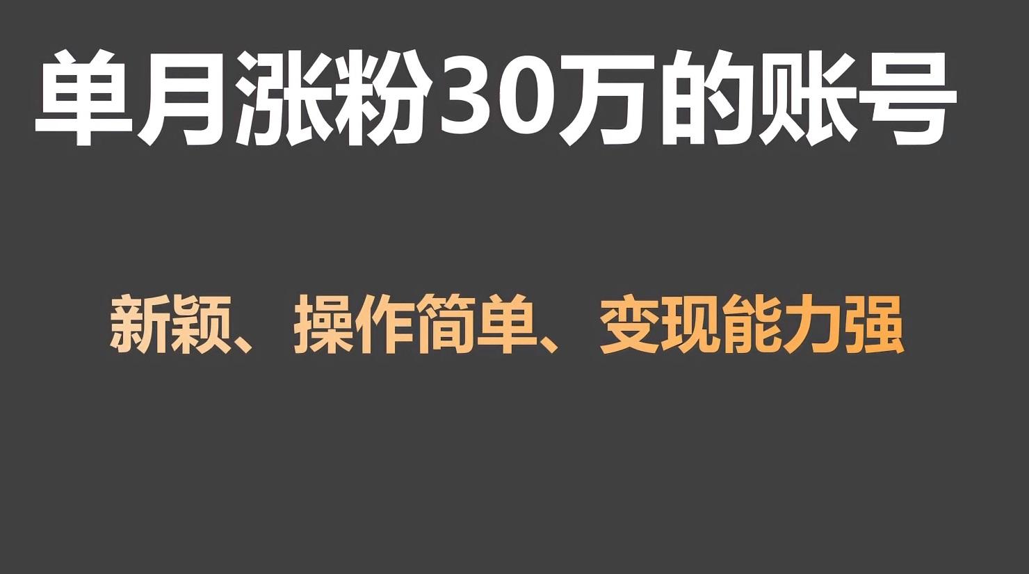 单月涨粉30万，带货收入20W，5分钟就能制作一个视频！-AI网创