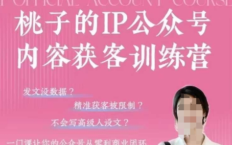 桃子IP公众号内容获客训练营(第3期)，一门让你公众号从0到商业闭环的课程-AI网创