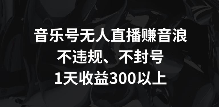 音乐号无人直播赚音浪，不违规、不封号，1天收益300+【揭秘】-AI网创