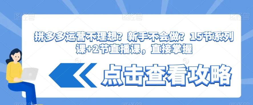 拼多多运营不理想？新手不会做？​15节系列课+2节直播课，直接掌握-AI网创
